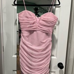 Windsor Pink Ruched Mini Dress